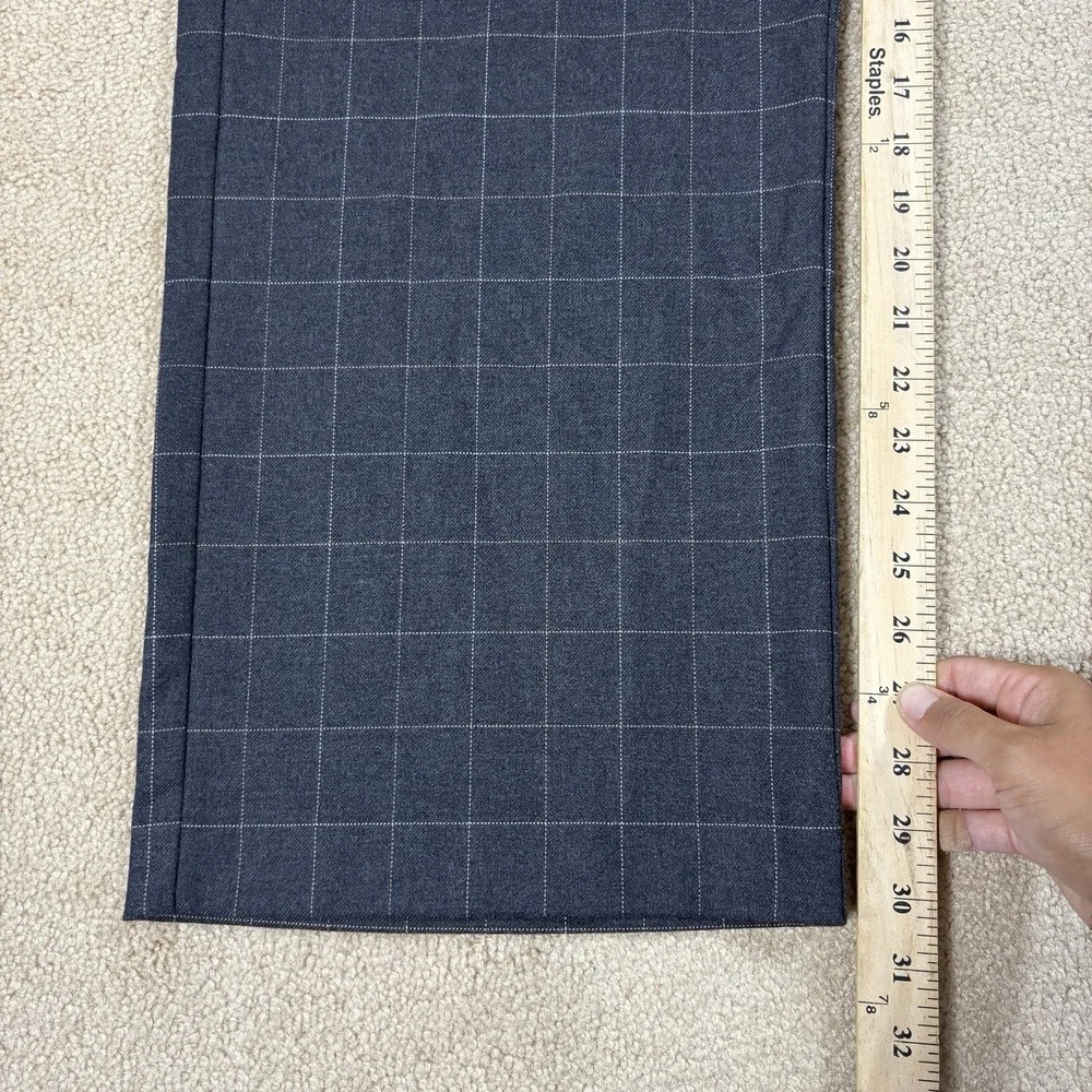 J. Jill Women's Size 20 Straight Gray Plaid Ponte Full Leg Pull On Pants